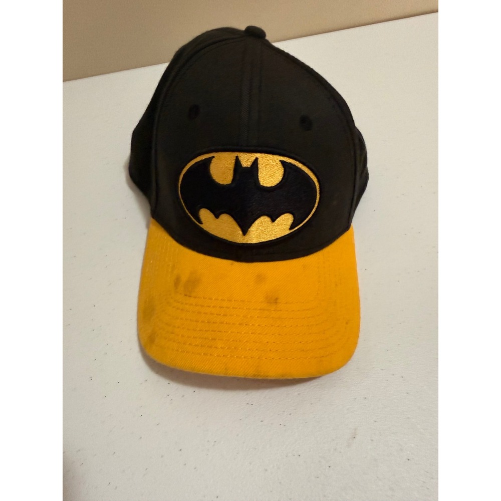 New Era 39THIRTY Batman DC Comics Baseball Cap Hat Black Yellow Logo